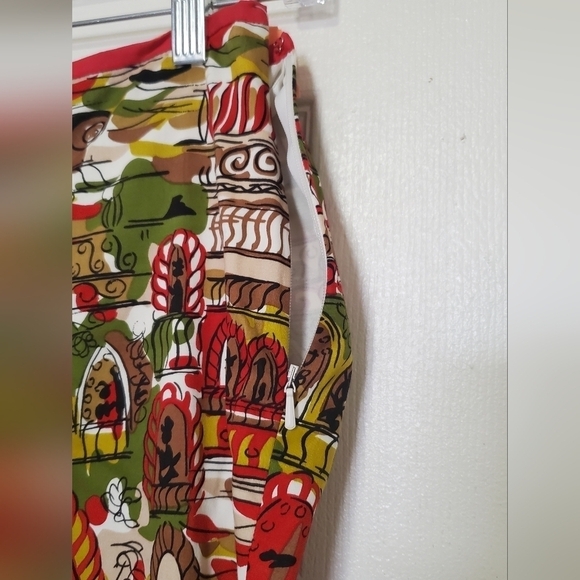 ITW By Claude Brown Pants Size 2 Multicolored, Venice Pattern Pants - Picture 4 of 6